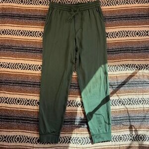 Lululemon Joggers Mens Womens M Olive Green Drawstring Lightweight Stretch Pants